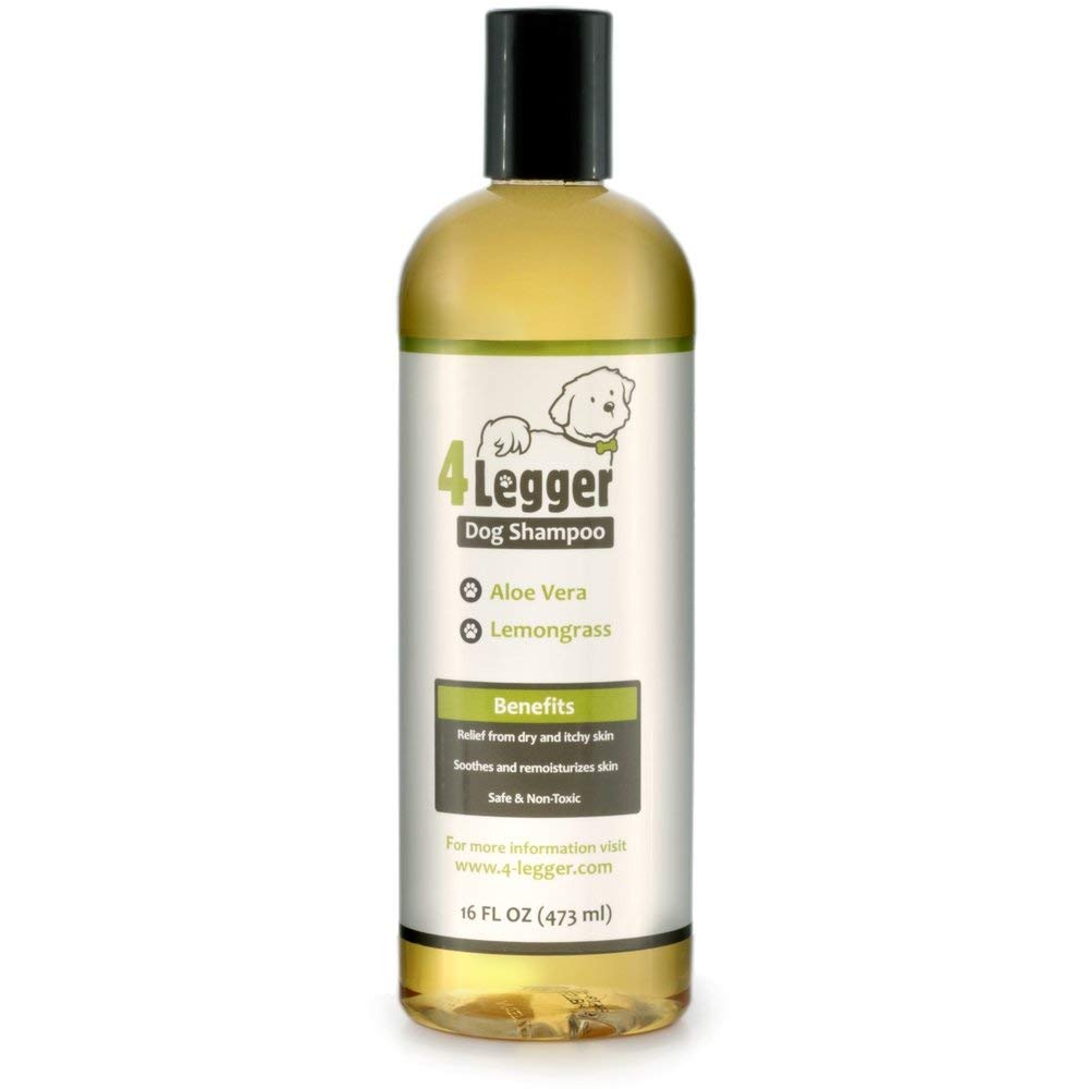 natural holistic dog allergy shampoo aloe lemongrass to help with dog paw licking
