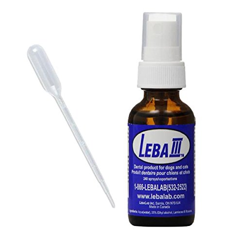 Leba III Dental Spray Dog Teeth Cleaner cleans your dog's teeth naturally