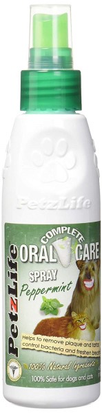 Petzlife Oral Care Dental Spray cleans dog's teeth without brushing