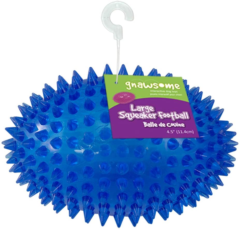 gnawsome squeaker ball dog teeth cleaning toy