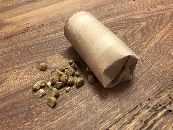 Toilet paper tube mental stimulation toy for dogs