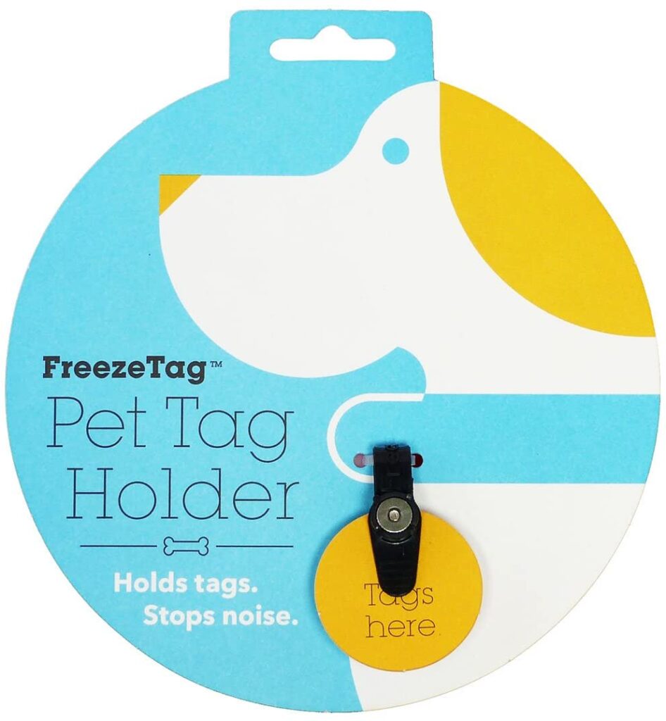 Pet ID Tag Silencer for hiking with dogs