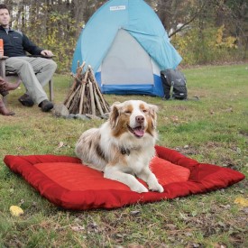 kurgo loft waterproof bed with dog lying on it