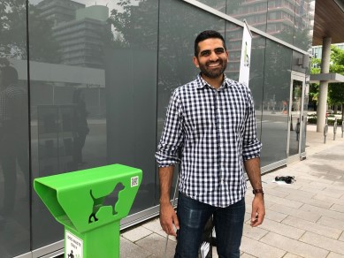 Dog poop receptacle at Toronto, ON condo