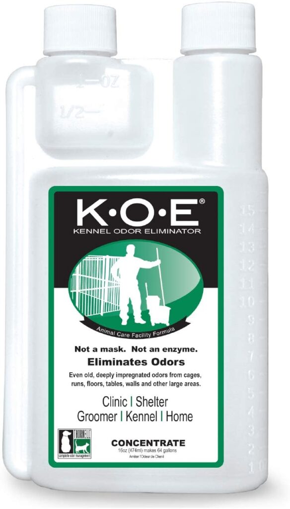 Kennel Odor Eliminator (KOE) to get rid of dog incontinence urine smell