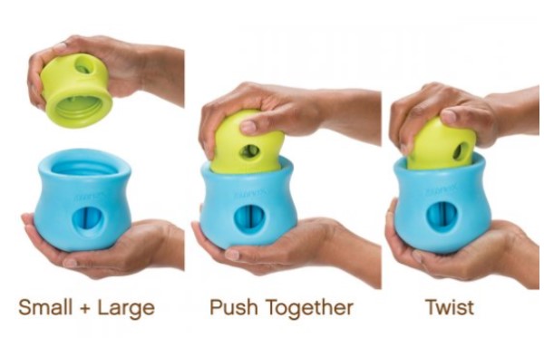 west paw toppl combined food dispensing toy for dogs