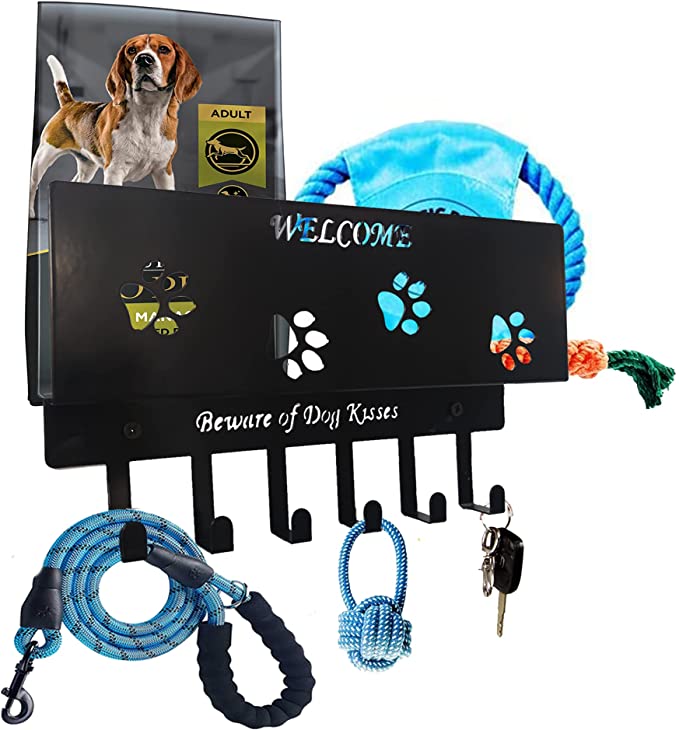 dog leash holder with shelf gift for dog lovers