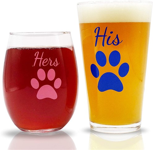 His and Hers Beer and Wine Glasses