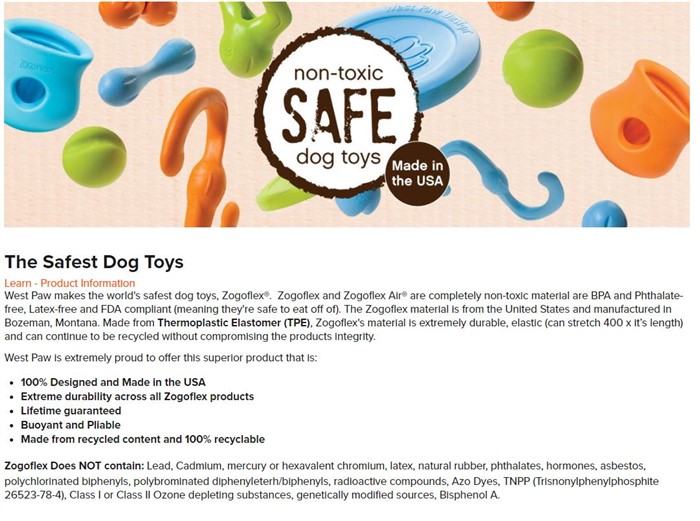 west paw product information about their best teething toys for puppies