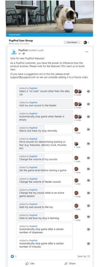 Facebook Puppod poll