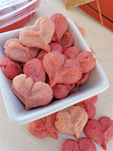 heart shaped valentines day dog treats