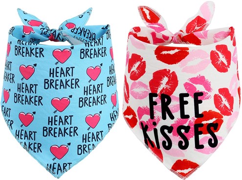 valentine's day dog bandanas