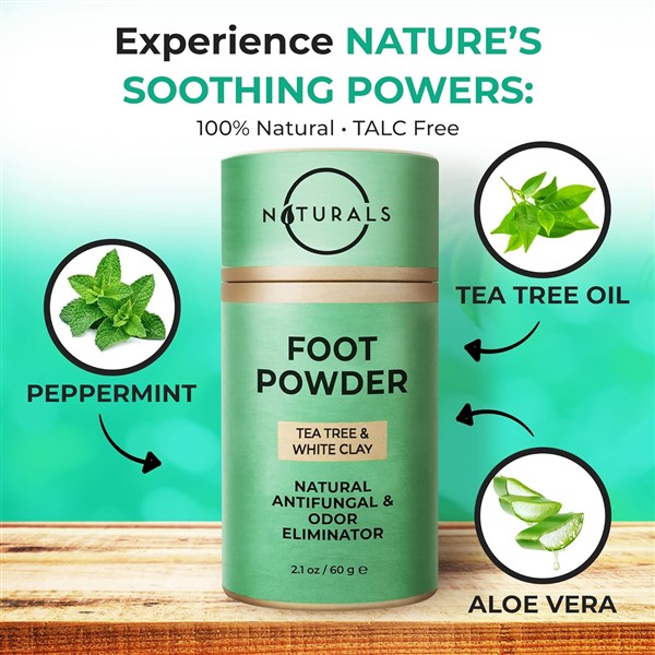 Natural foot powder to use to help to absorb moisture after a dog paw yeast infection soak and prevent dog paw licking