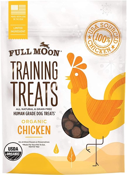 Full Moon Organic chicken dog training treats dog stocking stuffers