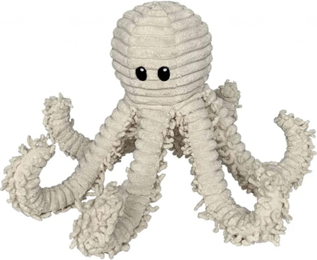Natural plush octopus toy for dogs