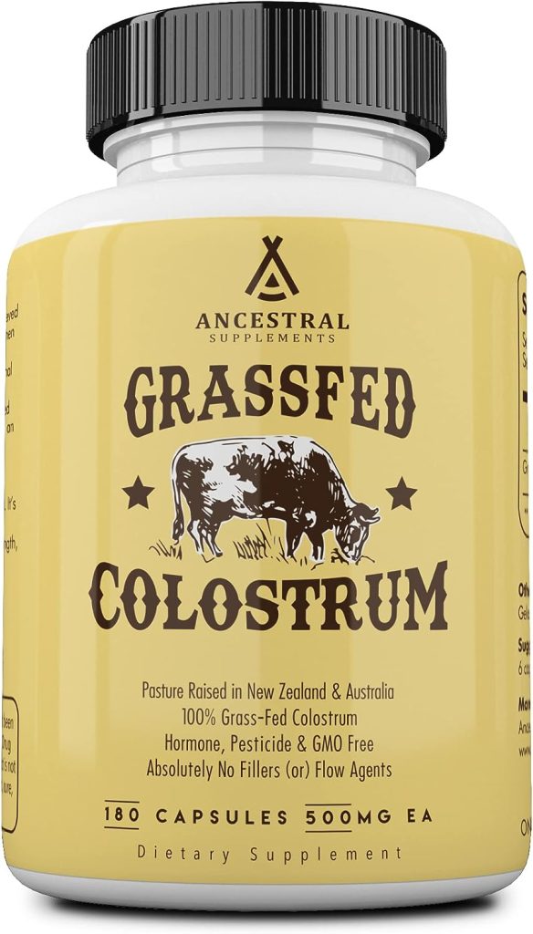 A bottle of grassfed colostrum, a natural alternative to cytopoint when treating allergies in dogs