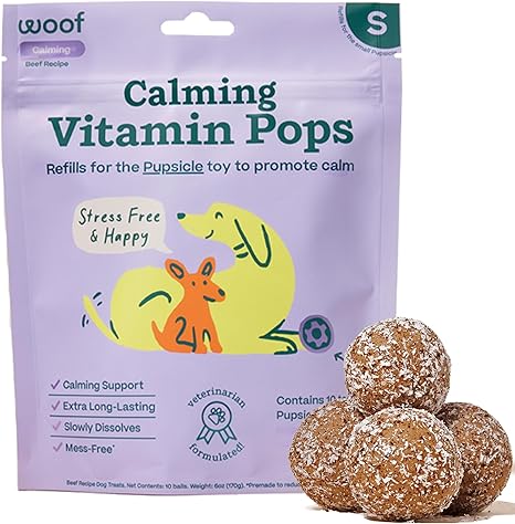 Calming vitamin pops to put in the pupsicle mental stimulation toy for dogs 