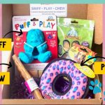 February Mind game of the month mental stimulation dog toy subscription box filled with toys and chews